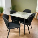 Nordic 4 Seater Dining Set Black