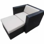 Outdoor Patio Wicker & Rattan Furniture - Club Chair with Ottoman