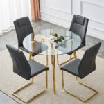 Round Dining Table Set for 4 Modern Kitchen