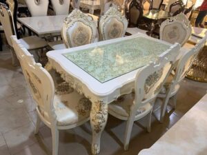 Royal white 6 sitter Dining Table Set