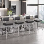 Set of 4 Counter Height Stools Swivel