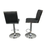 Swivel Adjustable Height Stitched Gas Lift Bar Stool - Black