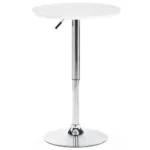 White Adjustable 360° Swivel Round Bar Table