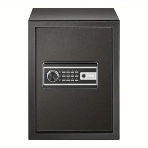 1pc Safe Box, 2.1 CU.FT Fingerprint Safe Box for Money W 2 Keys & Digital Keypad