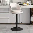 Modern-Adjustable Height Swivel Barstool 360° Rotating Padded Leather Seat Ergonomic Curved - Image 3