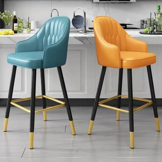 Two set Counter Armchair Bar Stool With Back Rest