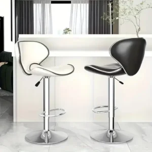 Two set black and white bar stool