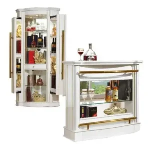 Complete Set Of Wine Bar- Brown & White