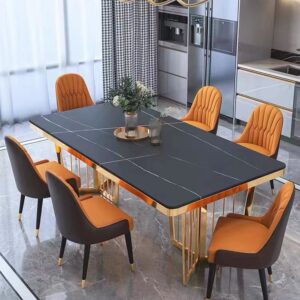 6 Luxury Stainless Steel Seater Table Set for Dining