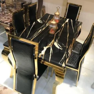 Dining Marble Table With 6 Sitting Chairs