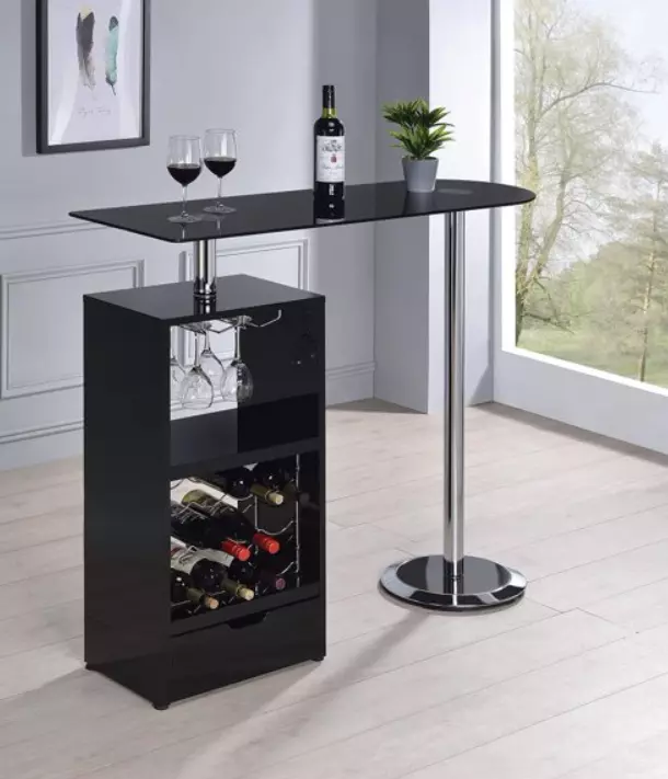 Elegant Modern Bar Unit Wine Bottle Drawer Storage Party Office Tabletop Sturdy