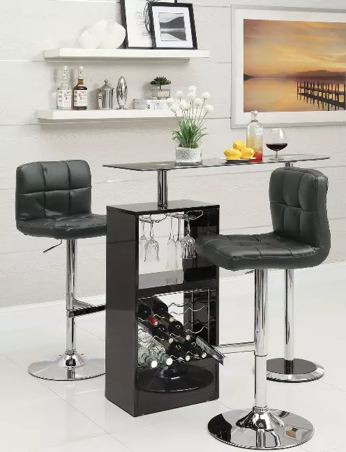 Elegant Modern Bar Unit Wine Bottle Drawer Storage Party Office Tabletop Sturdy - Image 3