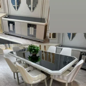 Glass Top 6 Sitter Dining Table Set