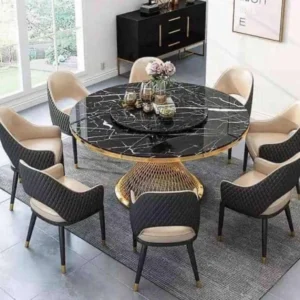 8 Seater Luxury Stainless Steel Table Set for Dining