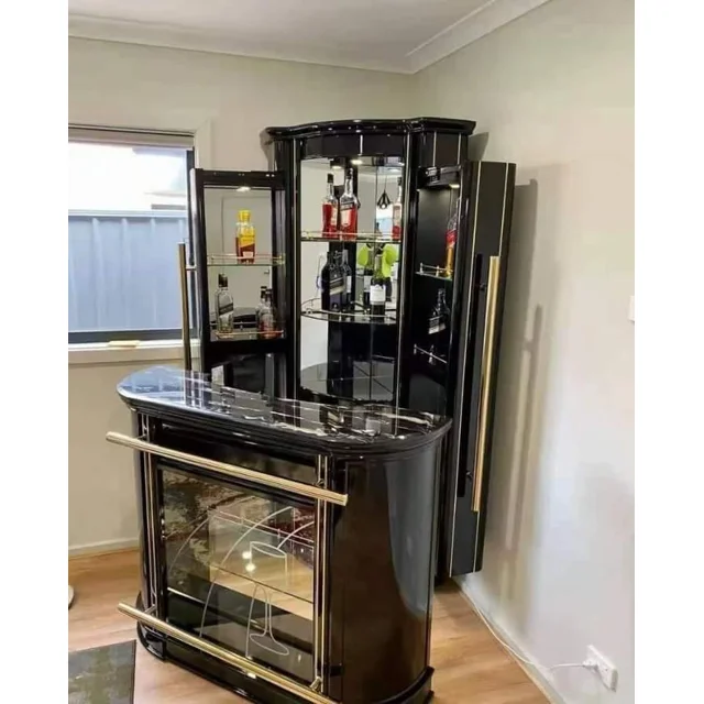 Complete Set Of Wine Bar- Brown & White - Image 4