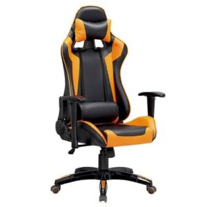 Racing Style Executive Leather Chair Blue & Yellow Mixed With Black.