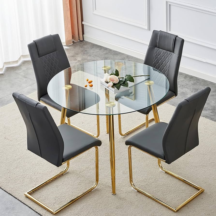 4 Seater Round Dining Table Set - Image 2