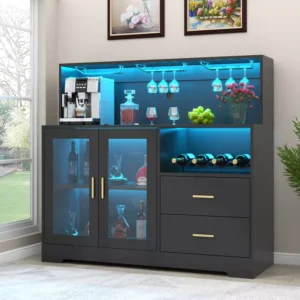 Wine Bar Cabinet with Led Light