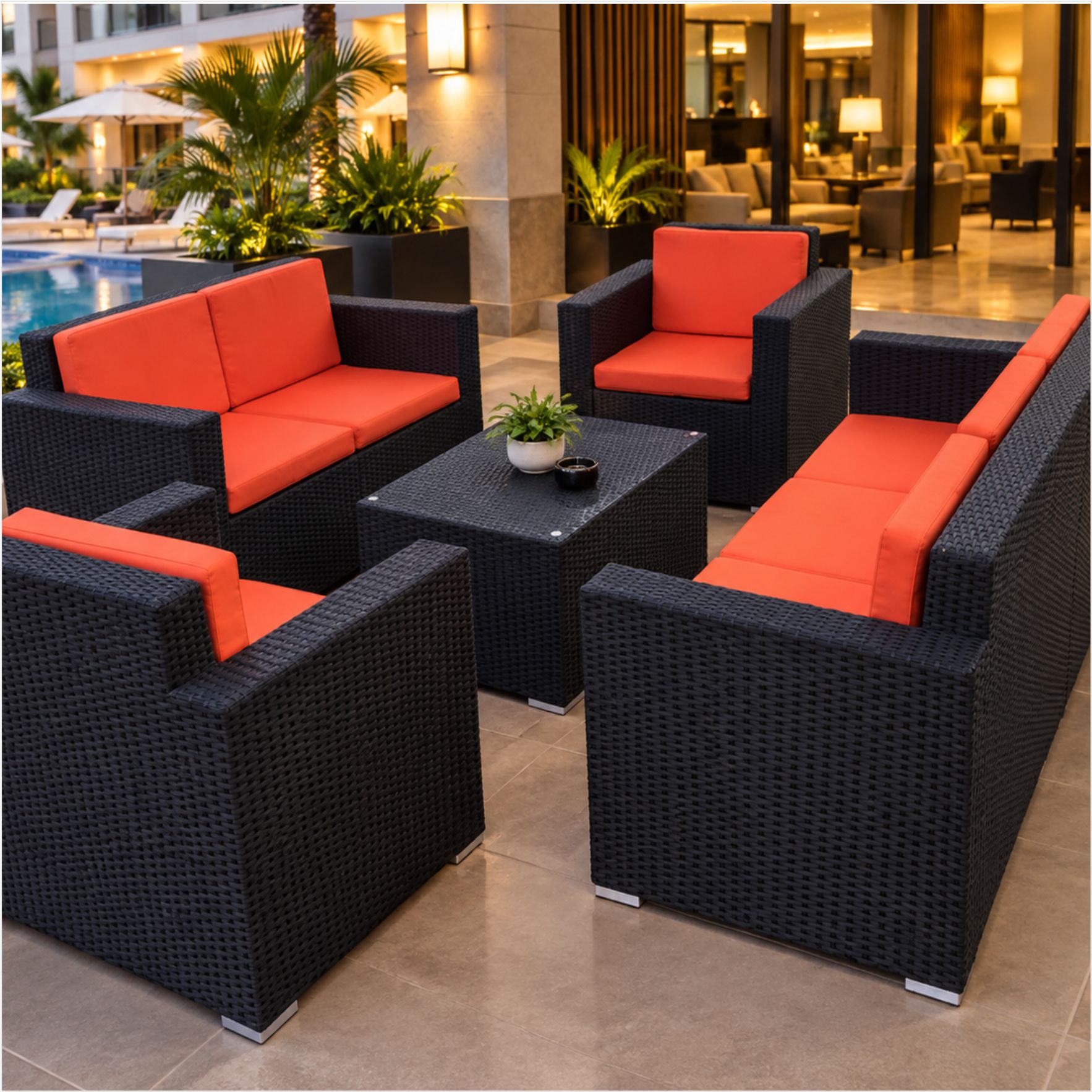 Hotel lobby and guest room furniture
