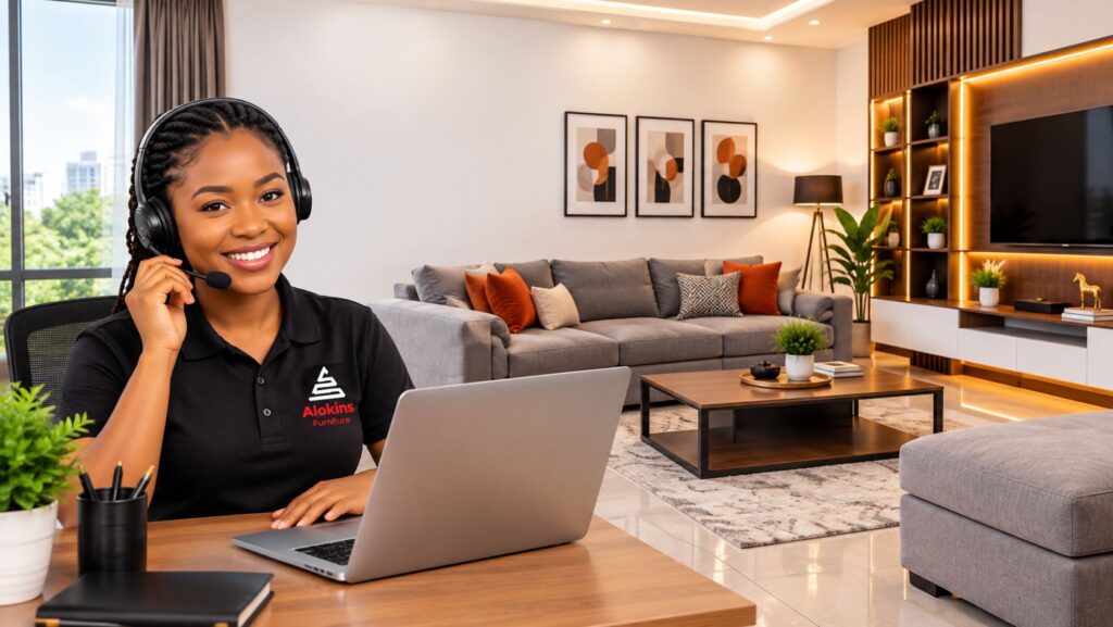 Customer care adviser assisting a client after purchase